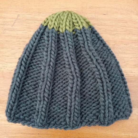 Men’s Chunky Wool Sailor Beanie Hand-Knit Rib Dock Worker Skully Cap Army Green - Picture 6 of 10